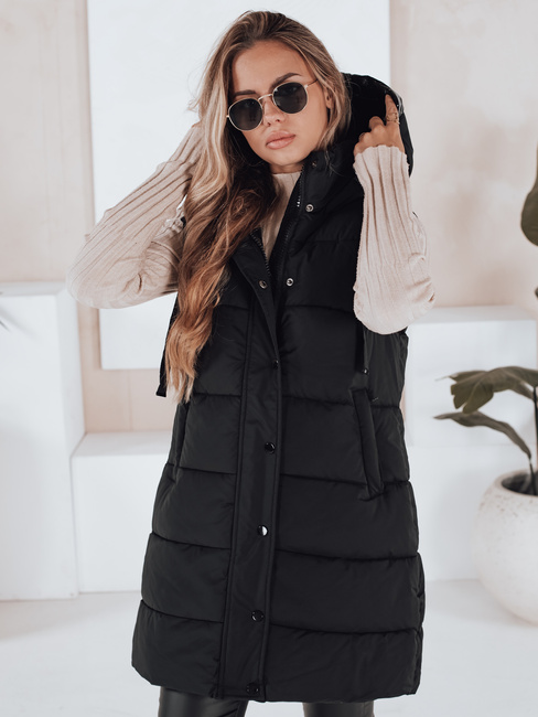 Női steppelt mellény TOLIS fekete színben Dstreet TY3297