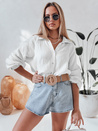 Női túlméretezett muszlin ing MUSLINEA fehér Dstreet DY0473