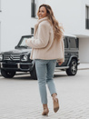Női szőrmebunda GLAMFLUFFY rövid bézs Dstreet TY4984