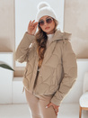 Női télikabát LOVEWARM rövid steppelt kapucnival camel Dstreet TY5041
