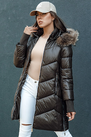 Kurtka zimowa damska pikowana LAGOON mokka Dstreet TY4500