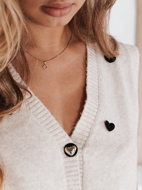 Női ujjatlan pulóver fehér Dstreet MY2520