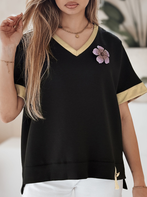 Női oversize SHINE LOVE blúz fekete Dstreet RY2912 RY2912