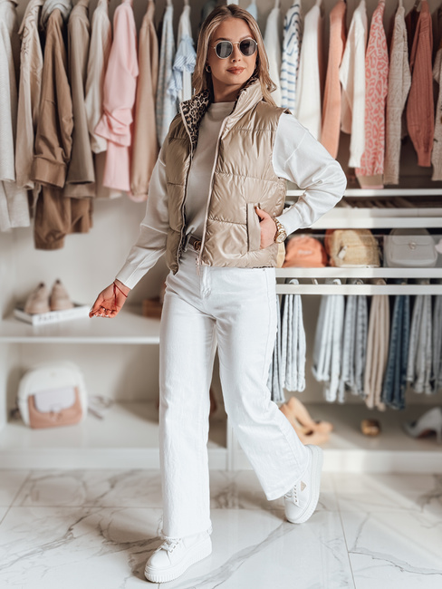 Női rövid, fordítható CHIPUFF camel mellény Dstreet TY4825