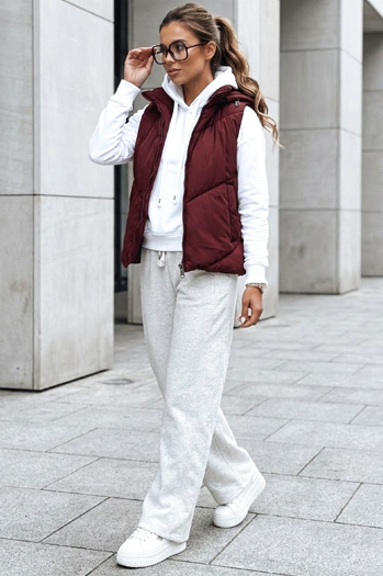 Női steppelt mellény LIKEHUGS bordó Dstreet TY4976 TY4976