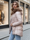 Női téli kabát kapucnival WINTERCHIC rózsaszín Dstreet TY4441z