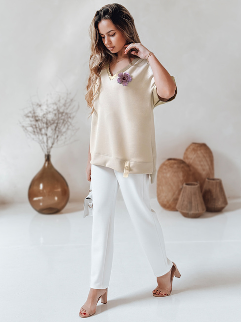 Női oversize blúz SHINE LOVE bézs Dstreet RY2914 Dstreet RY2914
