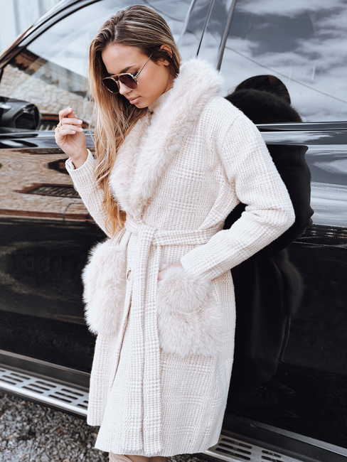Női bunda bézs Dstreet TY5278 TY5278