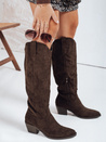 Női szarvasbőr cowboy csizma barna Dstreet ZY1106