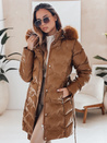 Női télikabát CASSERIE steppelt kapucnival kávé Dstreet TY4925