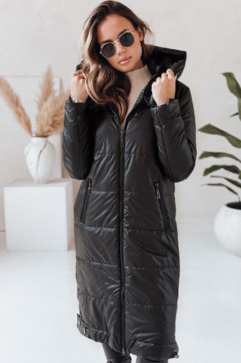 Női átmeneti dzseki ORVITA steppelt kapucnival fekete Dstreet TY5024 D Street TY5024