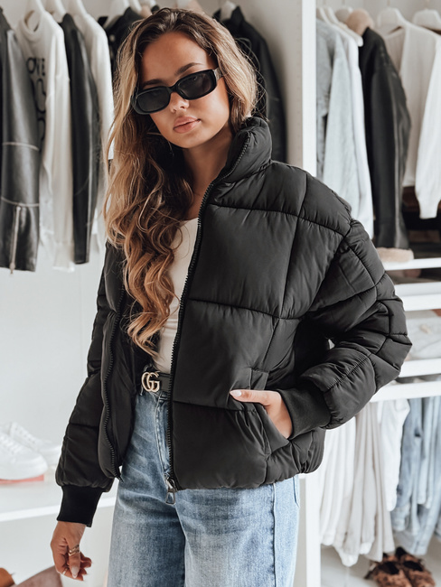Női téli rövid, steppelt kabát VIBEGIRL fekete Dstreet TY4948