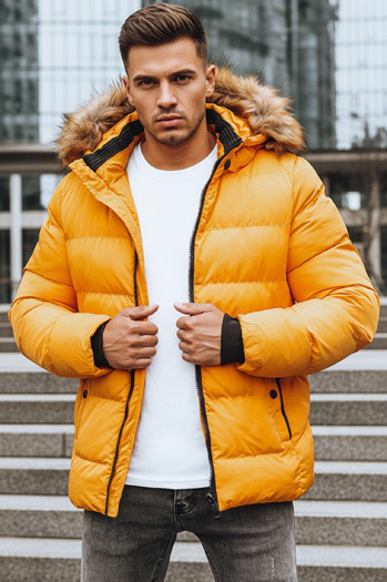 Férfi téli dzsekik sárga Dstreet TX4162