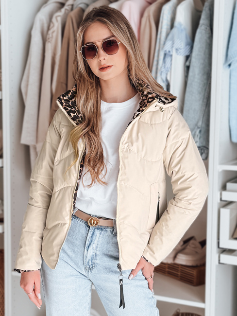Női átmeneti dzseki fordítható ZIBERKA bézs Dstreet TY4869
