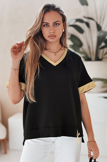 Női oversize SHINE LOVE blúz fekete Dstreet RY2912 RY2912