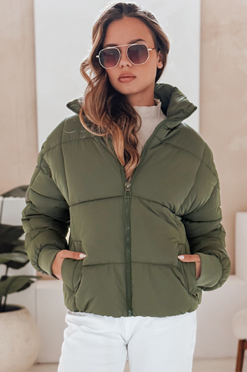 Női téli rövid steppelt dzseki VIBEGIRL zöld Dstreet TY4946
