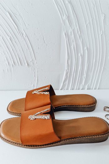 Női SOLVINA flip-flopok camel Dstreet ZY0957
