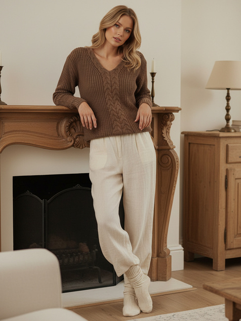 CASVINA női pulóver bézs Dstreet MY2379