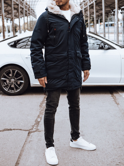Férfi télikabát tengerészkék Dstreet TX4591