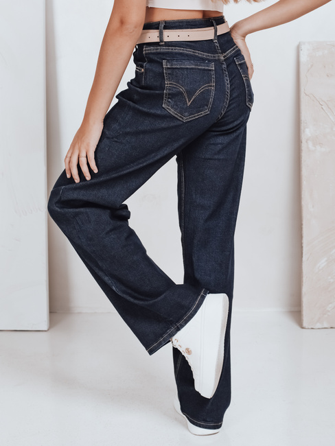 Női széles szárú farmernadrág tengerészkék Dstreet UY2769