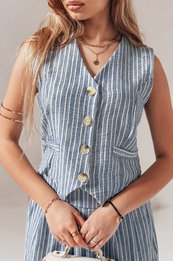 Női ujjatlan dzseki LINELIA kék Dstreet PY0134 PY0134