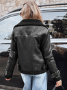 Női ramones dzseki báránybőrrel fekete Dstreet TY5239