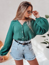 Női túlméretezett muszlin ing MUSLINEA zöld Dstreet DY0474