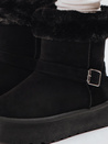 Női szarvasbőr hócsizma szőrmével fekete Dstreet ZY1273 ZY1273