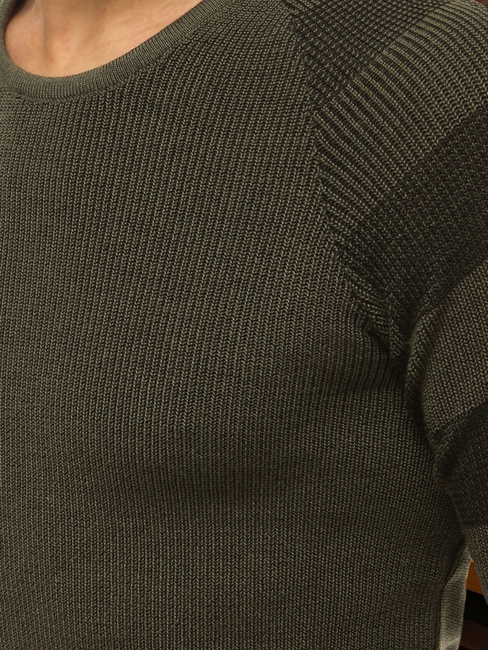 Férfi pulóver khaki színben Dstreet WX1637