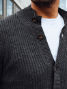 Férfi sötétszürke kardigán pulóver Dstreet WX2345