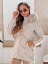 Női télikabát LOVEINSIDE steppelt szőrmével bézs Dstreet TY5053