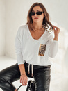 GLAMZONE női oversize nyomtatott blúz fehér Dstreet RY2683_4