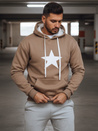 Férfi teve színű kapucnis pulóver Dstreet BX5931