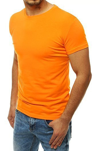 Férfi sima póló világos narancssárga Dstreet RX4190