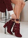 Női szarvasbőr piros csizma Dstreet ZY1307