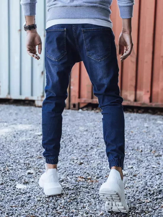 Kék férfi skinny fit farmernadrág övvel Dstreet UX3284