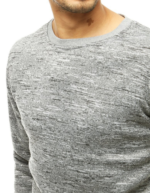 Férfi pulcsi kapucni nélkül világosszürke színben BX4816