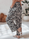 Női széles szárú szövet nadrág TROPICAL SUN fekete Dstreet UY2634_3