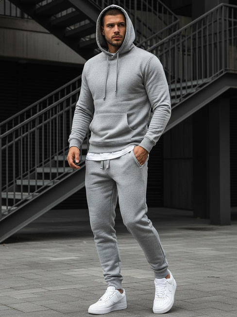 Kenguru típusú férfi pulcsi kapucnival szürke színben BX3646