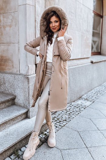 Női téli dzseki LUSTER Szín Bézs DSTREET TY3958