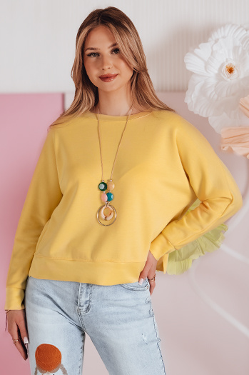 Női vajkrémes oversize blúz medállal NUBISS sárga Dstreet RY2798