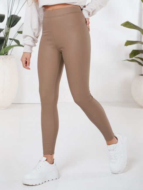 Női viaszos bézs leggings Dstreet UY2727