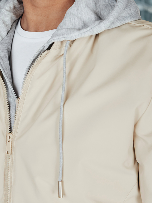 Férfi kapucnis bomber dzseki fehér Dstreet TX5020