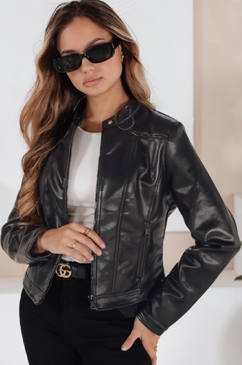 Női bőr ramones dzseki fekete Dstreet TY5205