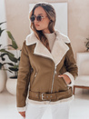 Női NORFDIMA bőrdzseki báránybőr dzseki camel Dstreet TY4738