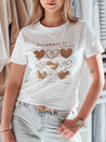 Női szív póló LOVETIK fehér Dstreet RY2735 RY2735