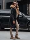 Női téli parka dzseki szőrmével fekete Dstreet TY5115