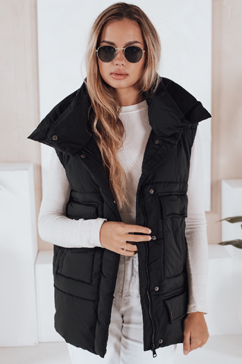 Női oversize mellény OMALIS fekete színben Dstreet TY3286