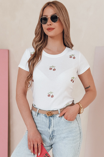 Női CHERRYDUST cseresznye fehér póló Dstreet RY2853