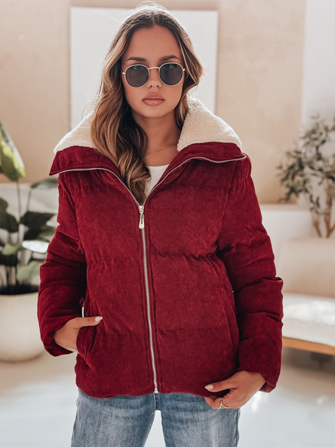 Női kordbársony dzseki TRENDYGLAM bordó Dstreet TY4942 TY4942